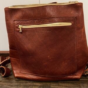 Portland Leather Goods Nutmeg Tote Backpack Classic Style